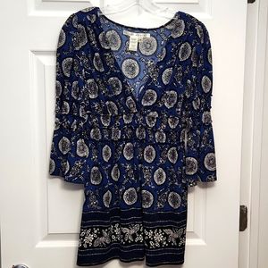 Max Studio Tunic Top, Empire Waist, Ruched, Bell Sleeve